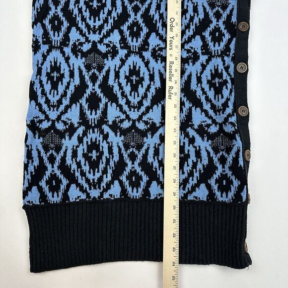 Free People Winter Skies Wallpaper Blue Black Tunic Sweater Dress Size XS L/S - Picture 4 of 12
